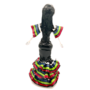 Mexican Handmade Paper Maché – Catrina Hijas de Jalisco – Tricolor de Mayra Art & Decor Muertolandia.com