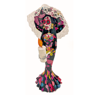 Mexican Handmade Paper Maché – Catrina Hijas de Jalisco – Enciendo Esta Vela Art & Decor Muertolandia.com