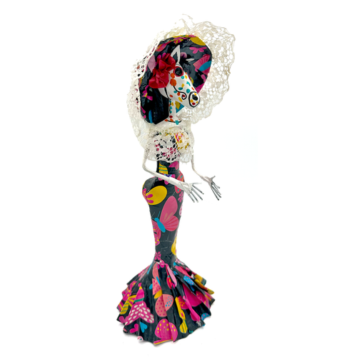Mexican Handmade Paper Maché – Catrina Hijas de Jalisco – La Yegua Art & Decor Muertolandia.com