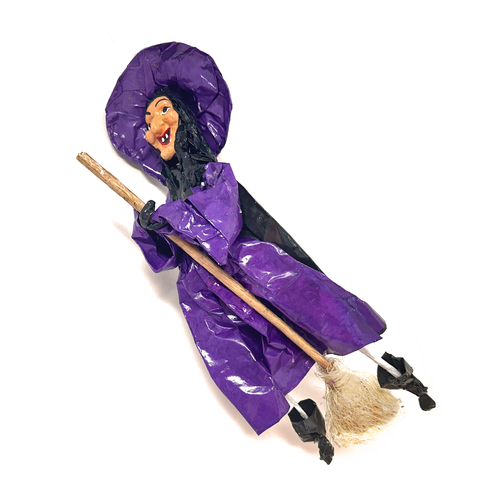 Mexican Handmade Paper Maché - Catrina - Flying Bruja Witch