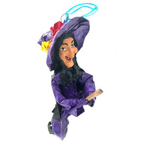 Mexican Handmade Paper Maché - Catrina - Flying Bruja Witch Art & Decor Muertolandia.com