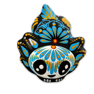 Handmade Mexican Calavera Ajolote Art & Decor Muertolandia.com Light Blue