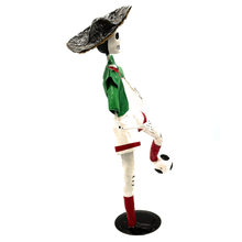 Load image into Gallery viewer, Mexican Handmade Paper Maché - Catrin Mariachi Futbol Mundial
