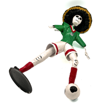 Load image into Gallery viewer, Mexican Handmade Paper Maché - Catrin Mariachi Futbol Mundial