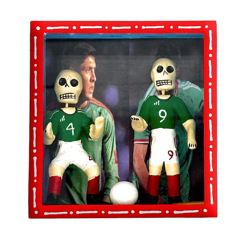 Handmade Framed Shadow Box - Mundial Futbolistas Action