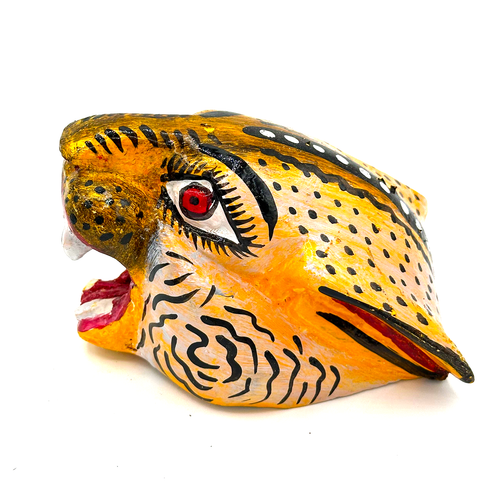 Handmade & Painted Mexican Ceremonial Folk Mask – Jaguar
