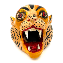 Load image into Gallery viewer, Handmade &amp; Painted Mexican Ceremonial Folk Mask – Jaguar