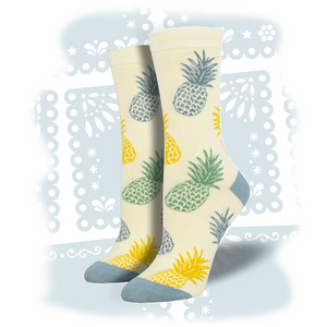 Women's Bamboo "Pineapple Piña" Socks