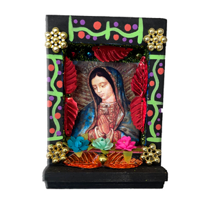 Handmade Shadow Box Nicho - Virgen de Guadalupe