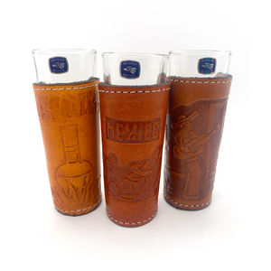 Handmade Mexican Leather Shot Glass (3-Pack)