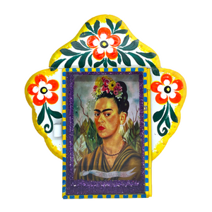 Frida Tin Nicho With Glass Door Art & Decor Mexico   