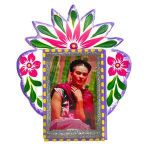 Frida Tin Nicho With Glass Door Art & Decor Mexico Frida Tin 23  