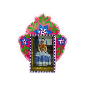 Frida Tin Nicho With Glass Door Art & Decor Mexico   