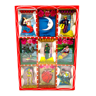 Handmade Framed 3D Loteria Art Piece Art & Decor Mexico Red Wood Box  