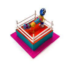 Load image into Gallery viewer, Handmade Luchadores Lucha Libre, Mexican Wrestlers In Wrestling Ring