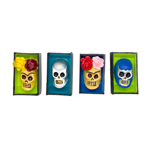 Handmade Mini Magnet Coffin Heads (4 Pack)