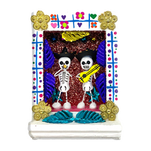 Load image into Gallery viewer, Handmade Shadow Box Nicho - Calaca Musicos (Skeletons)