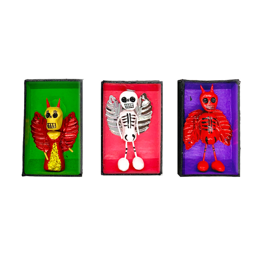 Handmade Mini Magnet Coffin People - Angels and Diablitos (3 Pack)