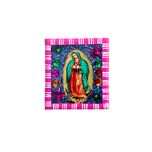 Load image into Gallery viewer, Handmade Wood Portrait Nicho Magnet - Virgen de Guadalupe
