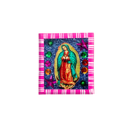 Handmade Wood Portrait Nicho Magnet - Virgen de Guadalupe Shadow Boxes Mexico   