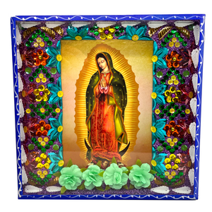 Handmade Jumbo Framed Virgen de Guadalupe Wall Art Piece