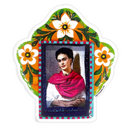 Frida Flower Frame Sticker Stickers Muertolandia.com   