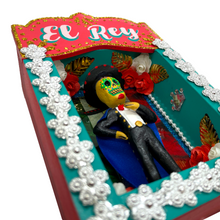 Load image into Gallery viewer, Handmade Deluxe Shadow Box Nicho - El Rey - Mariachi Los Muertos Series