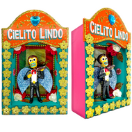 Handmade Deluxe Shadow Box Nicho - Cielito Lindo - Mariachi Los Muertos Series Shadow Boxes Mariachi Los Muertos   