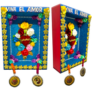 Handmade Deluxe Shadow Box Nicho - Viva el Amor Shadow Boxes Mexico   