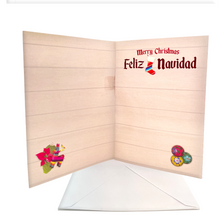Load image into Gallery viewer, Musical Greeting Card - Feliz Navidad - Serape Stocking