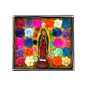 Handmade Framed Virgen de Guadalupe Tribute Wall Art Piece