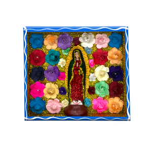 Handmade Framed Virgen de Guadalupe Tribute Wall Art Piece
