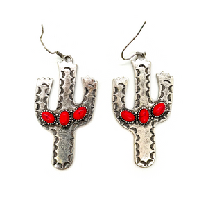 Metallic Navajo Cactus Earrings