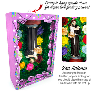 Handmade Shadow Box Nicho - San Antonio "Busca Amor"