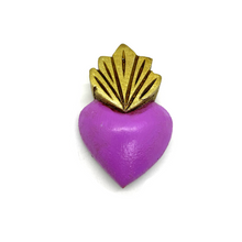 Load image into Gallery viewer, Handmade Solid Wood Carved Mexican Milagro Hearts - El Gallito Magnet