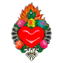 Load image into Gallery viewer, Handmade Tin Mexican Milagro Hearts - San Miguel de Flores