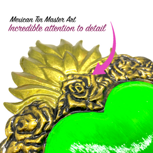 Handmade Tin Mexican Milagro Hearts - San Miguel de Oro