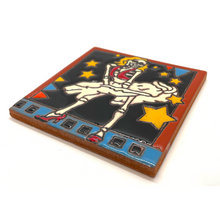 Load image into Gallery viewer, Handmade Clay Tile and Stand - Dancing Queen