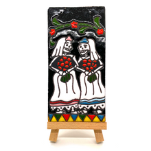 Load image into Gallery viewer, Handmade Mexican Clay Tile and Stand - Novias (Tall)