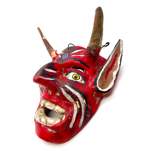Handmade and Painted - Mexican Ceremonial Folk Mask - Cuernos