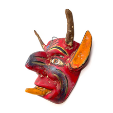Load image into Gallery viewer, Handmade and Painted - Mexican Ceremonial Folk Mask - Cuernos