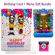 Load image into Gallery viewer, Luchadores Musical Birthday Card + Gift Bundle