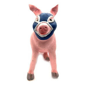 Mexican handicraft folkart luchador lucha libre pig