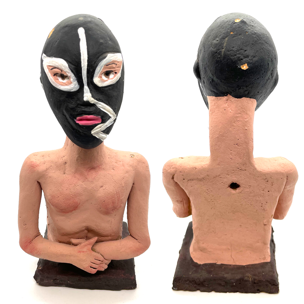 Handmade Folk Art - Luchador, Mexican Wrestler Art & Decor Mexico Jalisco Black  