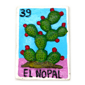 Mexican Handmade JUMBO Clay 3D Loteria Tile el nopal