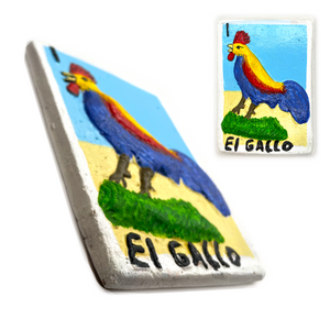 Mexican Handmade JUMBO Clay 3D Loteria Tile  - No 1 El Gallo