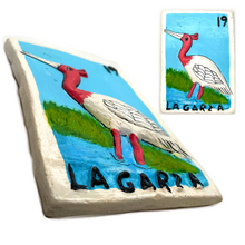 Load image into Gallery viewer, Mexican Handmade JUMBO Clay 3D Loteria Tile - No 19 La Garza