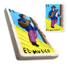 Load image into Gallery viewer, Mexican Handmade JUMBO Clay 3D Loteria Tile - No 32 El Musico
