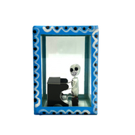 Handmade Window Shadow Box Nicho - See Through Series  - Piano Man Shadow Boxes Mexico CC   