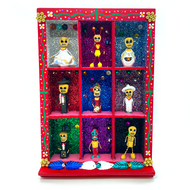 Handmade Mexican Shadow Box Nicho - Viva Mexico! Art & Decor Mexico Red  